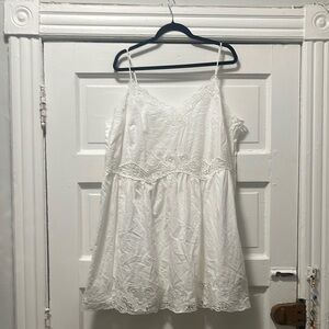 H&M White Lace Trim Cami Dress